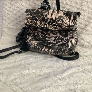 Patricia Nash Luzielle Sunflower Black and Cream Backpack and wallet